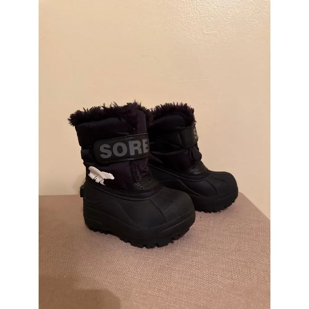 SOREL Toddler Size 6 Black Snow Winter Boots New With Tags